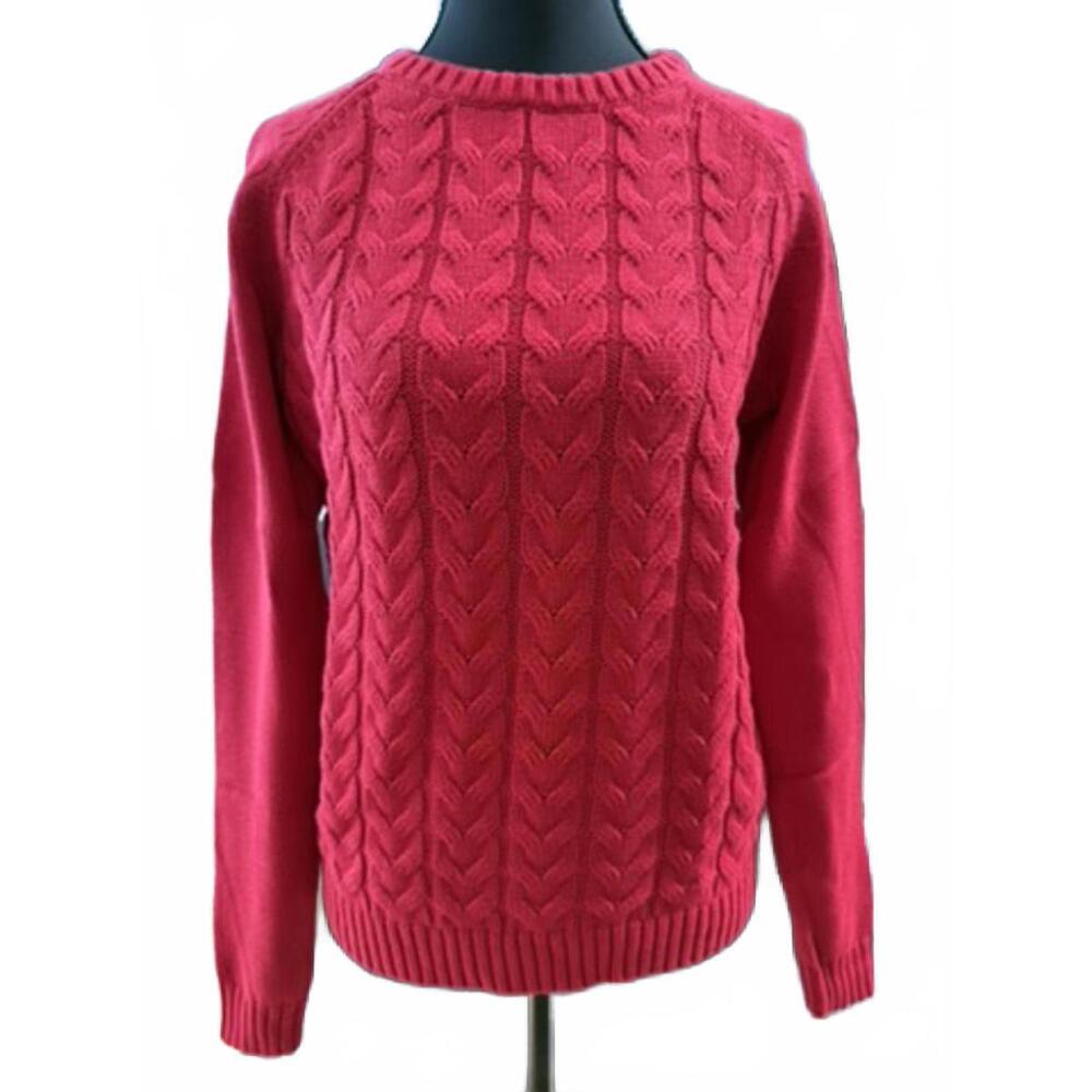 Lands' End NWT Cotton Sweater-Size XS-Red